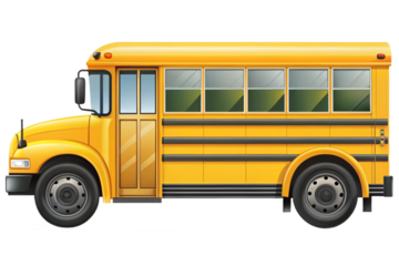 Isolated yellow school bus icon a classic transportation symbol for education and travel transparent background