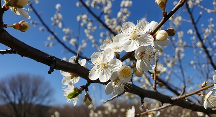 Spring Blossoms on a Branch.
