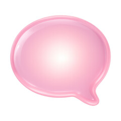PNG Glossy pink speech bubble illustration.