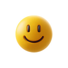 Fototapeta premium Round, yellow emoji face with a smile