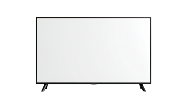 Flat-screen TV, blank white display