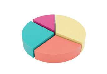 Fototapeta premium Isolated pie chart diagram, a colorful slice of finance, business, and economics statistics