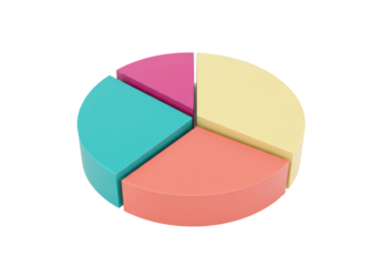 Isolated pie chart diagram, a colorful slice of finance, business, and economics statistics