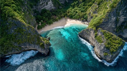 Coastal cliffs and cove seascape