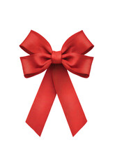 Fototapeta premium Red satin ribbon bow, digitally rendered