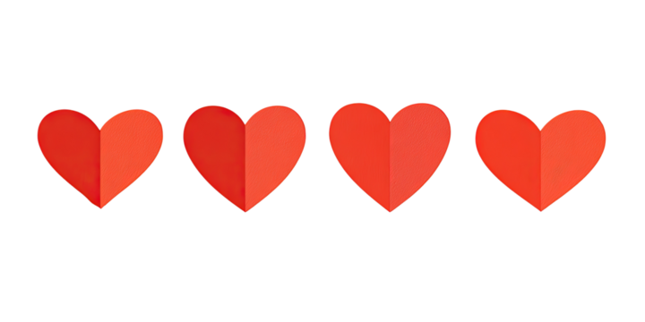 Pixelated red hearts, game life bar