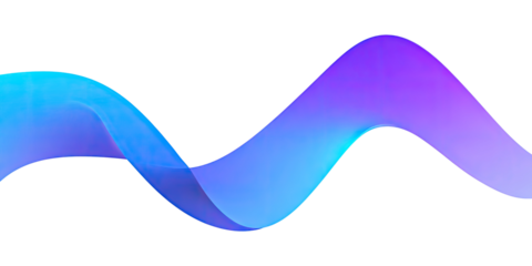 Abstract wavy ribbon of vibrant blue and purple hues