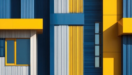 Colorful facade of a modern building