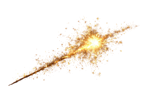 Sparkler explosion, golden light against black