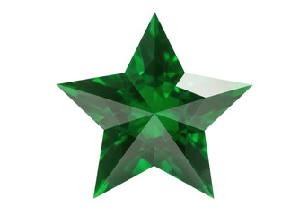 Obraz premium Isolated Green Star Gemstone, Decorative Element, Elegant, Shining, Precious Jewel