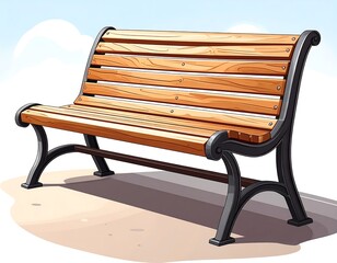 Park bench illustration