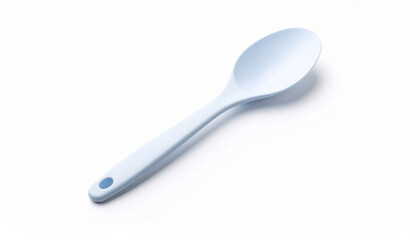 Pale Blue Silicone Spoon Isolated on a Clean White Background