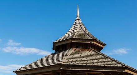 Wooden Pagoda Roof Detail.