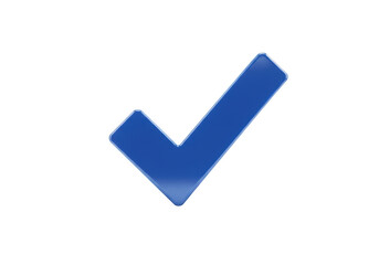 Isolated Blue Shiny Check Mark Verification Symbol Acceptance Approval Sign Choice Validated Graphic