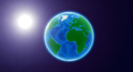 Fototapeta premium Earth and Sun: Global Concept for Environmental Awareness Designs