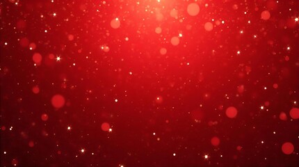Vibrant red abstract background with sparkling golden bokeh lights and shimmering glitter particles, creating a festive and magical holiday celebration atmosphere for all designs.