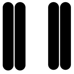 Minimalist black and white abstract design, geometric shapes with symmetry, ideal for modern branding or artistic projects. Isolated on white background or PNG