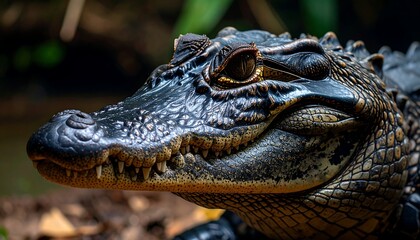 Obraz premium Close-up Crocodilian Head Portrait