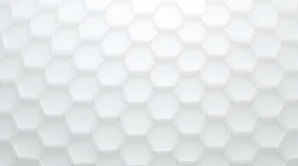Fototapeta premium Bright White Hexagonal Pattern Background Modern Geometric Honeycomb Texture Clean Abstract Design Minimalist Contemporary Seamless 3D Surface Wallpaper