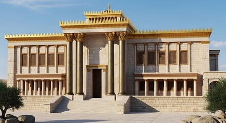 Naklejka premium Second Temple in Jerusalem Reconstruction Model.