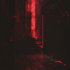 Pink neon glowing corridor with futuristic sci fi urban vibes picture