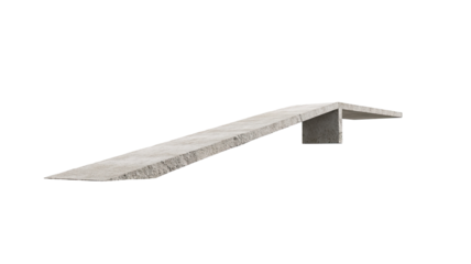 Concrete curb ramp angled, light gray