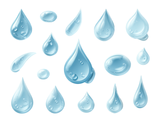Various water droplet shapes