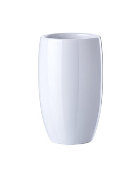 White, smooth, cylindrical planter