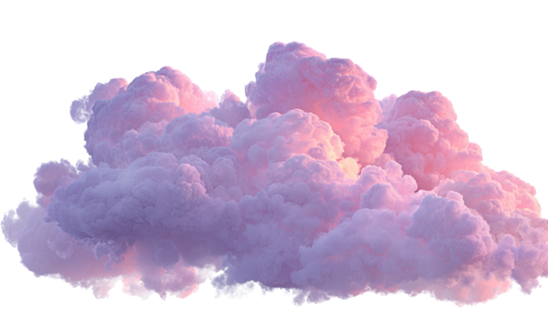 Soft, pastel pink and purple cloud