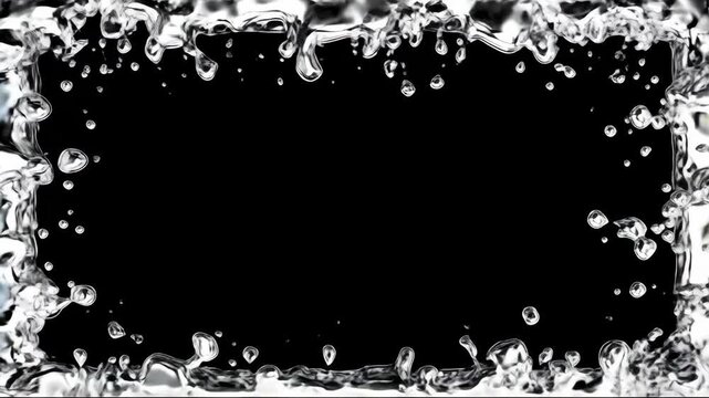 Y2K style liquid metal frame with liquid silver background