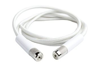 White skipping rope with ends