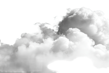 A dramatic monochrome cloud formation fills the frame, exhibiting fluffy, textured shapes and various densities