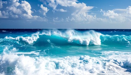 Fototapeta premium Ocean Waves Crashing on Shore (1)