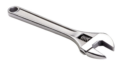 Obraz premium A chrome adjustable wrench, angled slightly