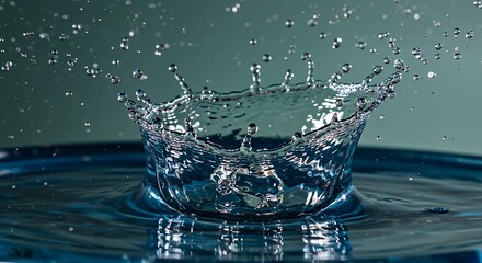 Water Drop Crown Splash in Blue.