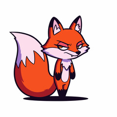 Sassy cartoon fox with attitude looking unimpressed and skeptical
