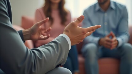 Couple in Therapy: Seeking Help from a Counselor, Marriage Counseling Session, Relationship Issues, Mental Health Support, Family Therapy