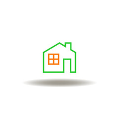 Vector illustration of house. Symbol of real estate. Icon of property for sales.