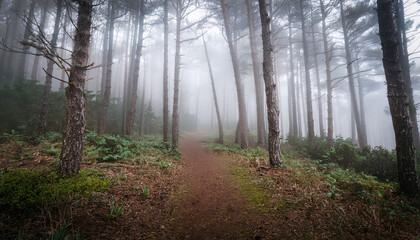 Obraz premium Fog Mist Forest Misty Forest Path