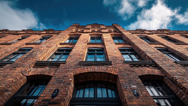 Low-angle view of a brick building - Powered by Adobe