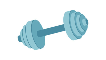 Flat dumbbell symbol in minimal style. Iconic representation of gym equipment for fitness, workout, and weightlifting. Ideal for bodybuilding, strength, and wellness themes in sport contexts.