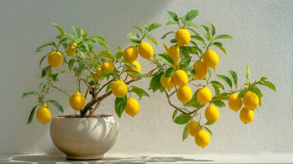 Lemon bonsai plant indoor decor