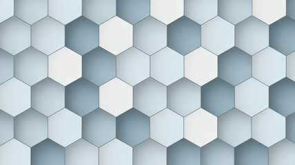 White and blue hexagon wall pattern background abstract design
