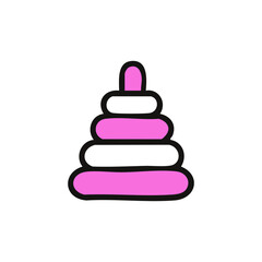 Pink and white stacking rings toy