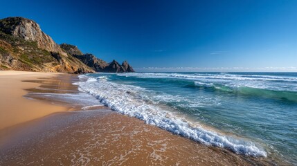 Ocean beach landscape sunny day