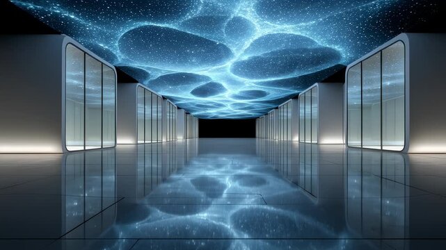 Futuristic Digital Corridor Infinite Extension