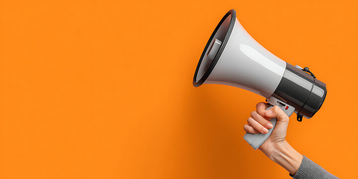 megaphone in hand