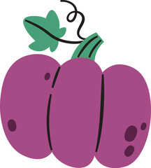 Stylized Pumpkin with Leaf