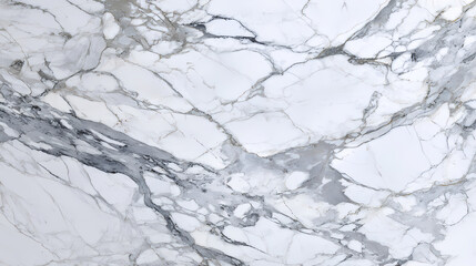 Stunning white marble pattern with elegant grey and black veins, offering a sophisticated and luxurious natural stone background