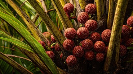 Fototapeta premium Palm tree fruit clusters